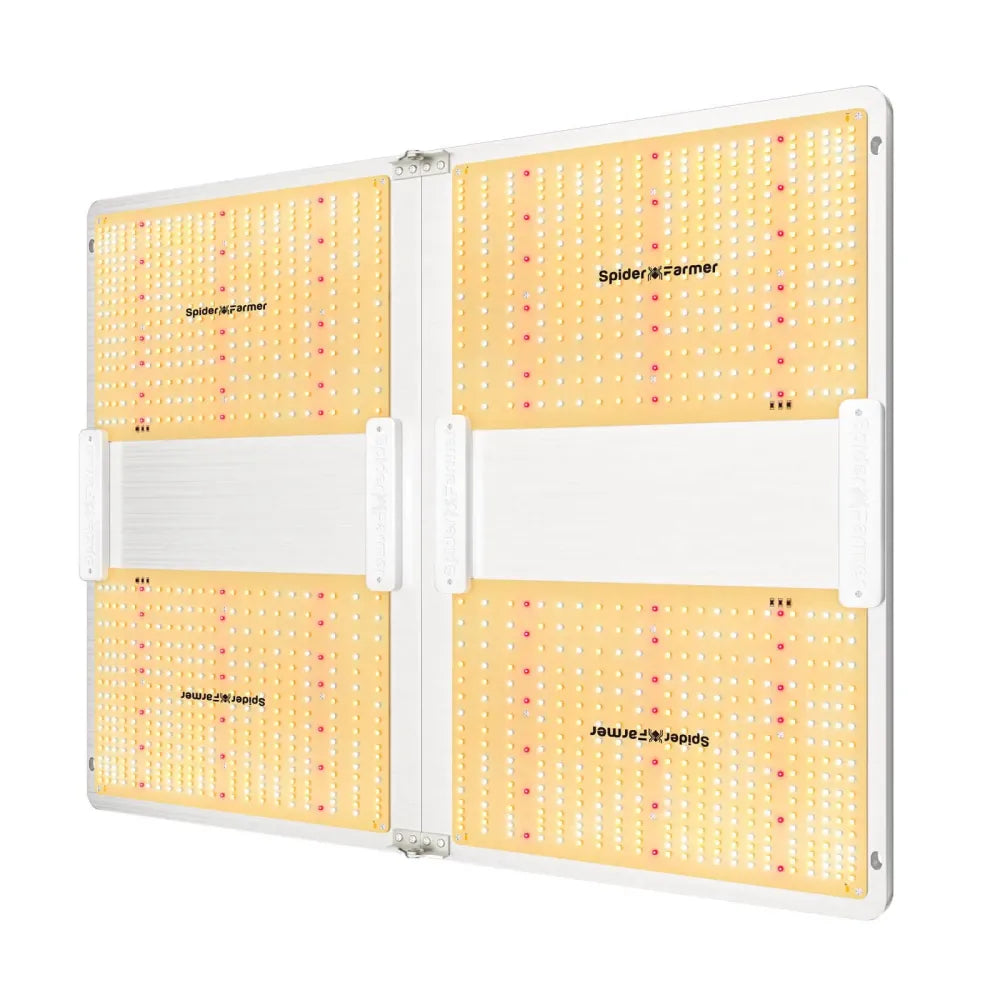 Spider Farmer SF7000 650W LED Pflanzenlampe im halb gefalteten Zustand.